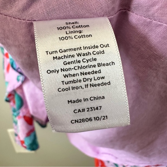 Talbots Petite Midi Shirtdress Button Front Floral Print 100% Cotton Size 8P - Picture 5 of 11